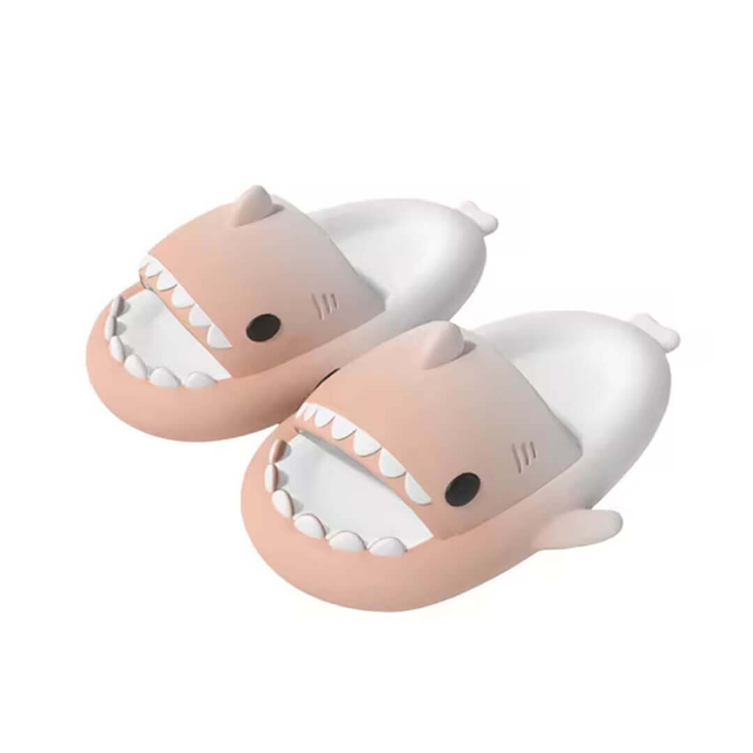 Rainbow shark slippers available in pink and white gradient color