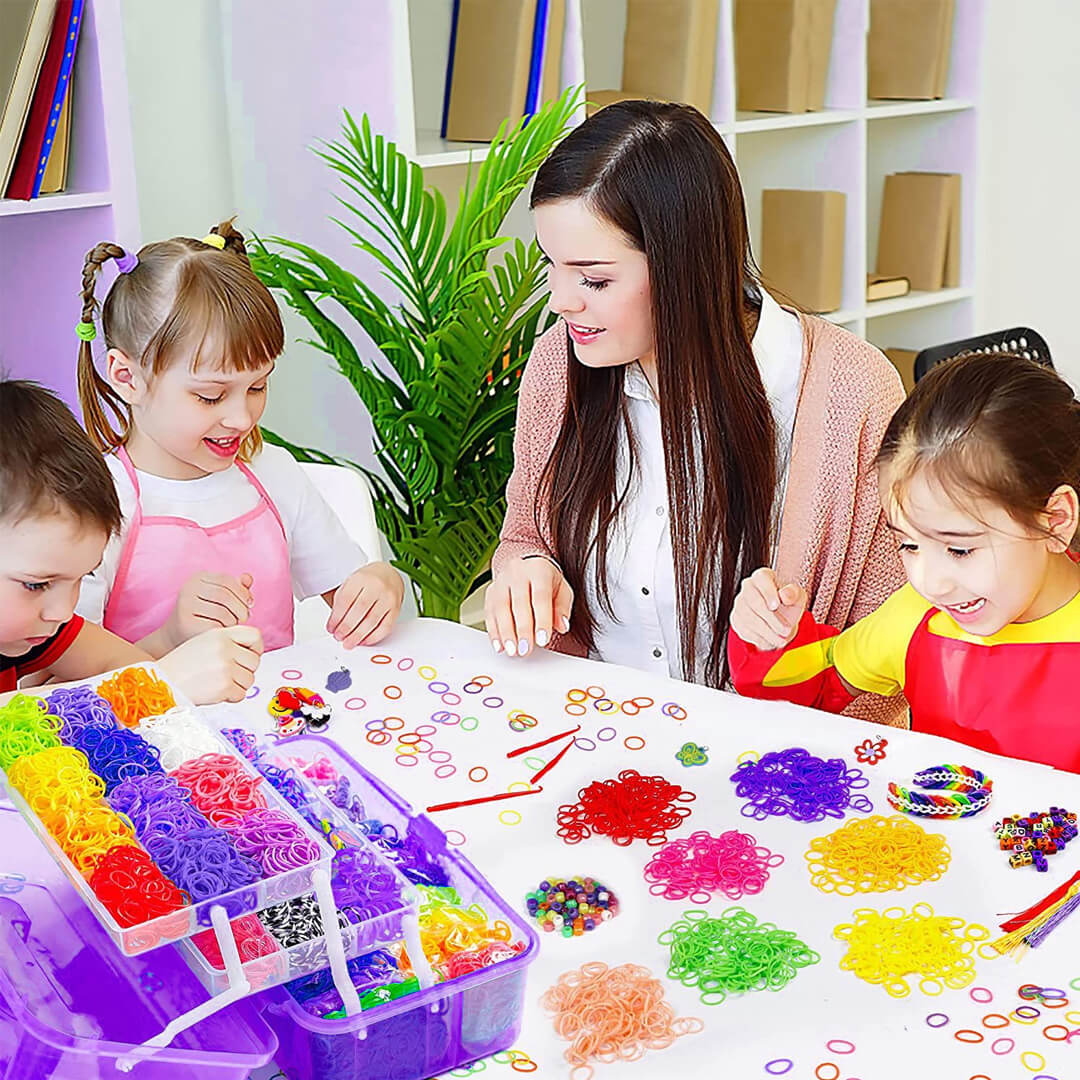 Fun bracelet-making kit with charms and tools for girls