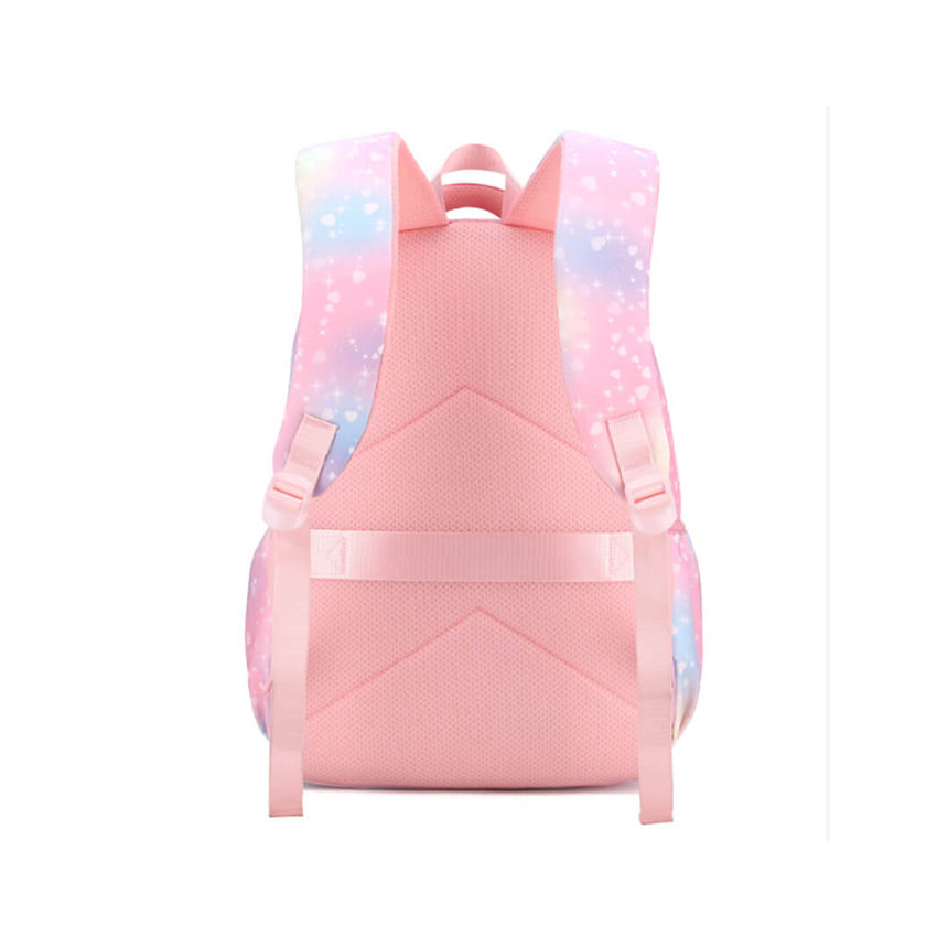 School bag set with hearts print for girls