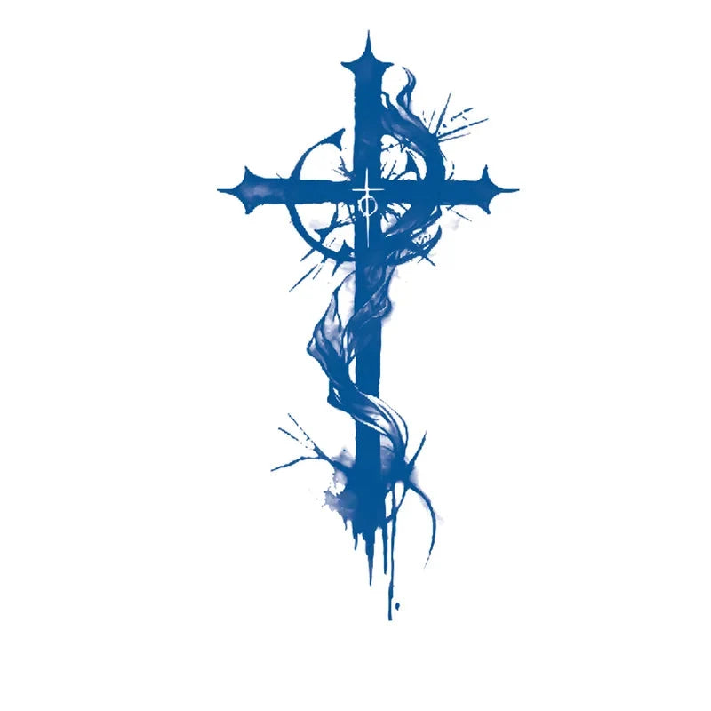 Gothic Cross Semi-Permanent Jagua Tattoo