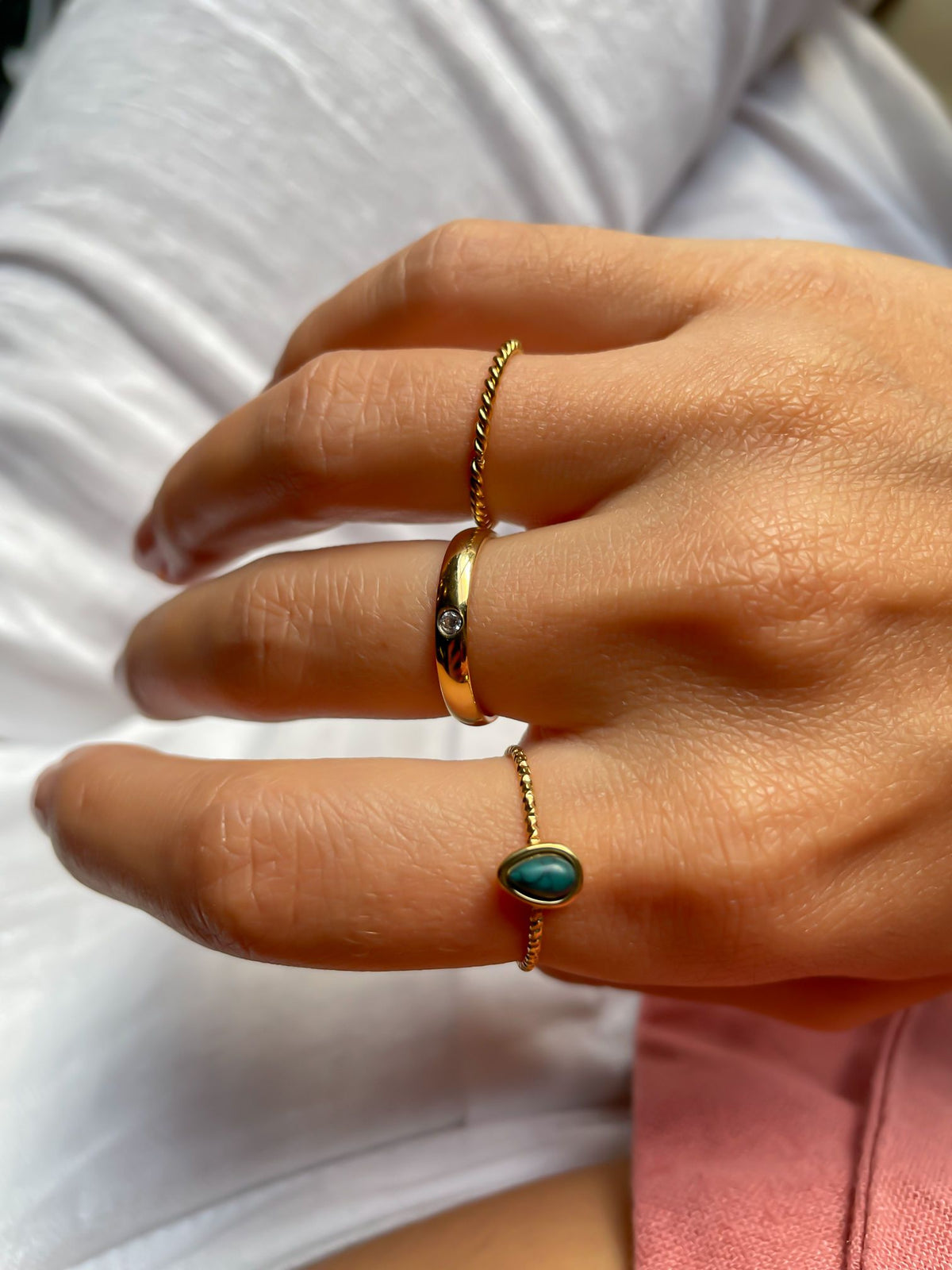 Green Drop Adjustable Ring