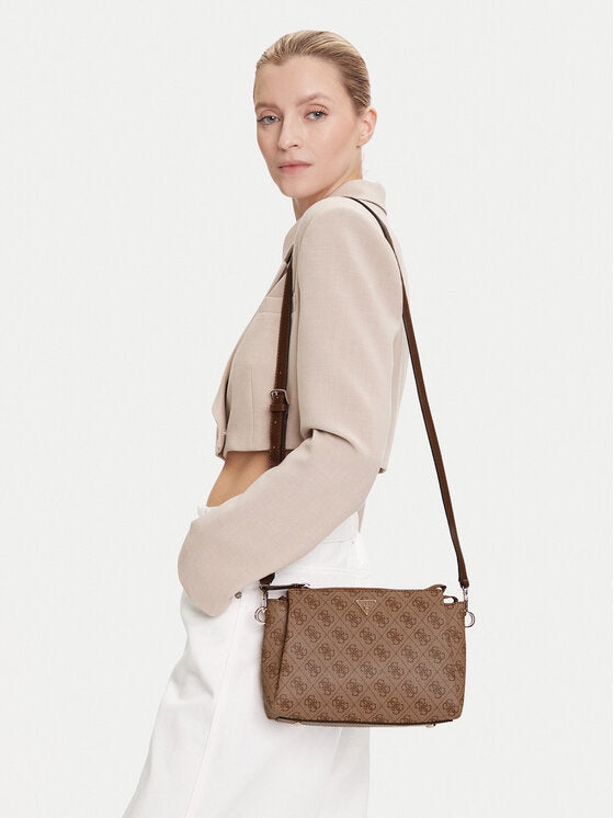 Guess Monogram Crossbody Bag Beige