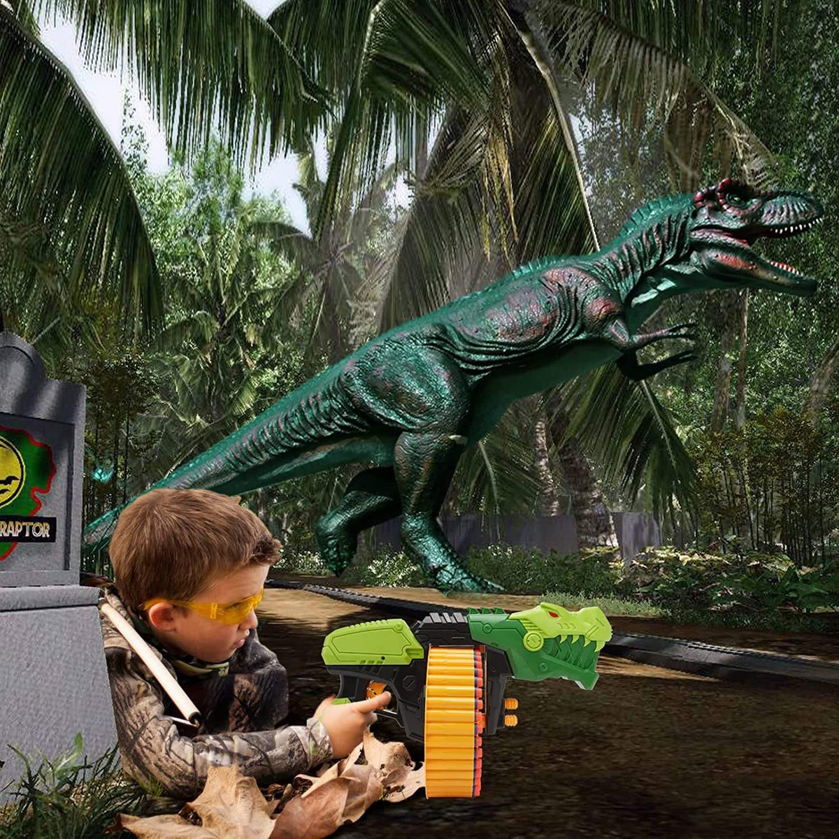 Dino Power Toy Gun Foam Blaster - 40 Soft Bullet Shooting Game