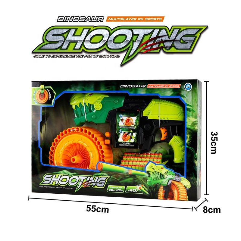 Dino Power Toy Gun Foam Blaster - 40 Soft Bullet Shooting Game