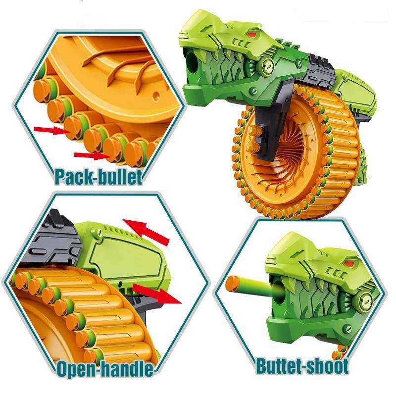 Dino Power Toy Gun Foam Blaster - 40 Soft Bullet Shooting Game