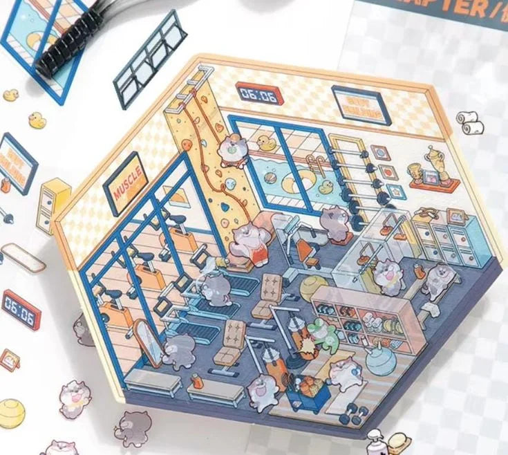 Gymnasium Large 2.5 Miniature Sticker Set DIY