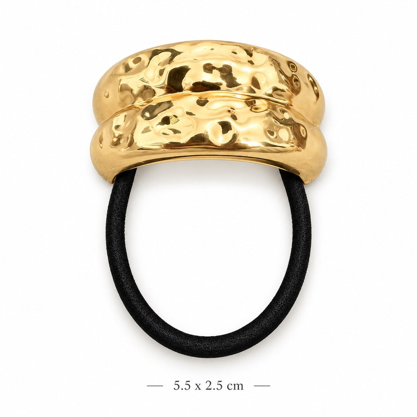 Hammered Gold-Tone Double-Band Hair Cuff Petit Détail Lebanon