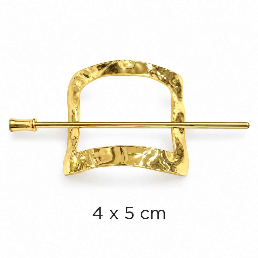 Hammered Square Gold-Tone Hair Cuff with Stick Petit Détail Lebanon