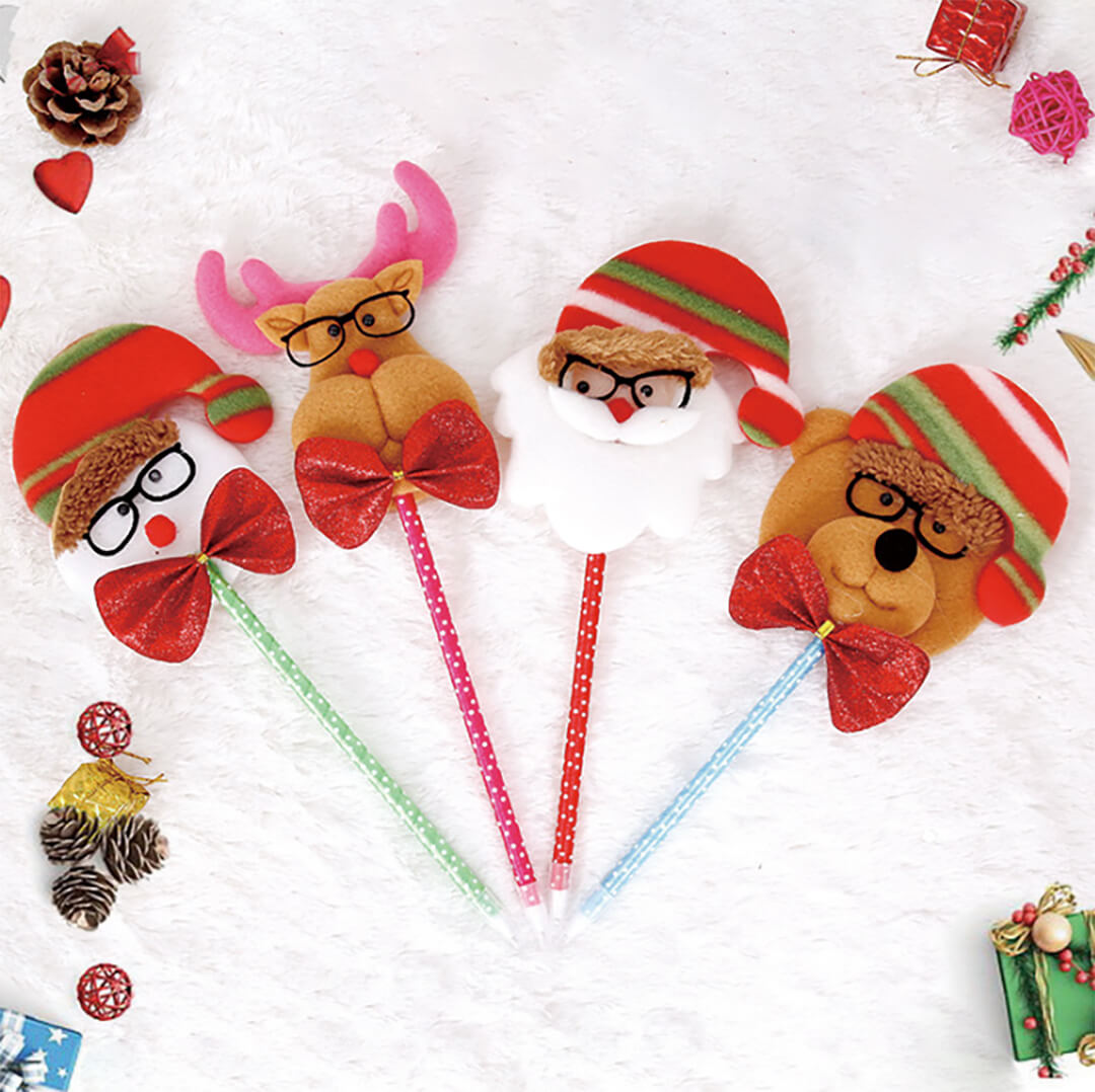 Handmade Christmas Ballpoint Pens Festive Fabric