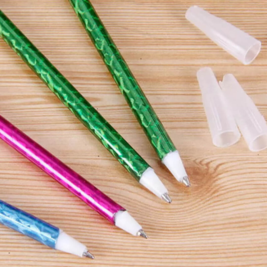 Christmas ballpoint pens in red, pink and blue color