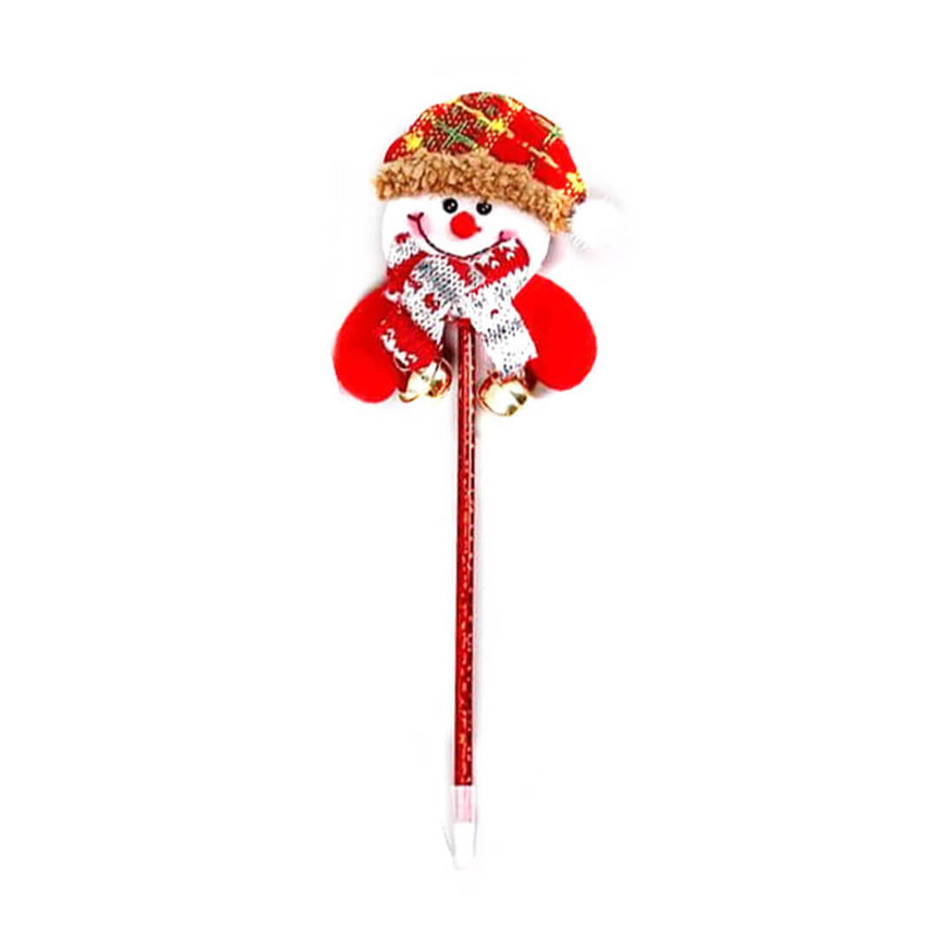 Christmas ballpoint pen with snowman design and small jingling bell