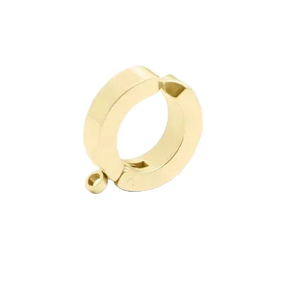 Stainless Steel Golden Clip On Earring Circle Loop