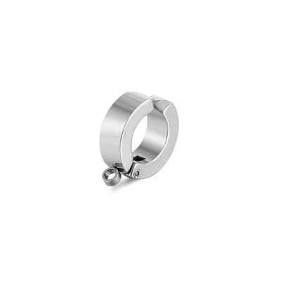 Stainless Steel Silver Clip On Earring Circle Loop