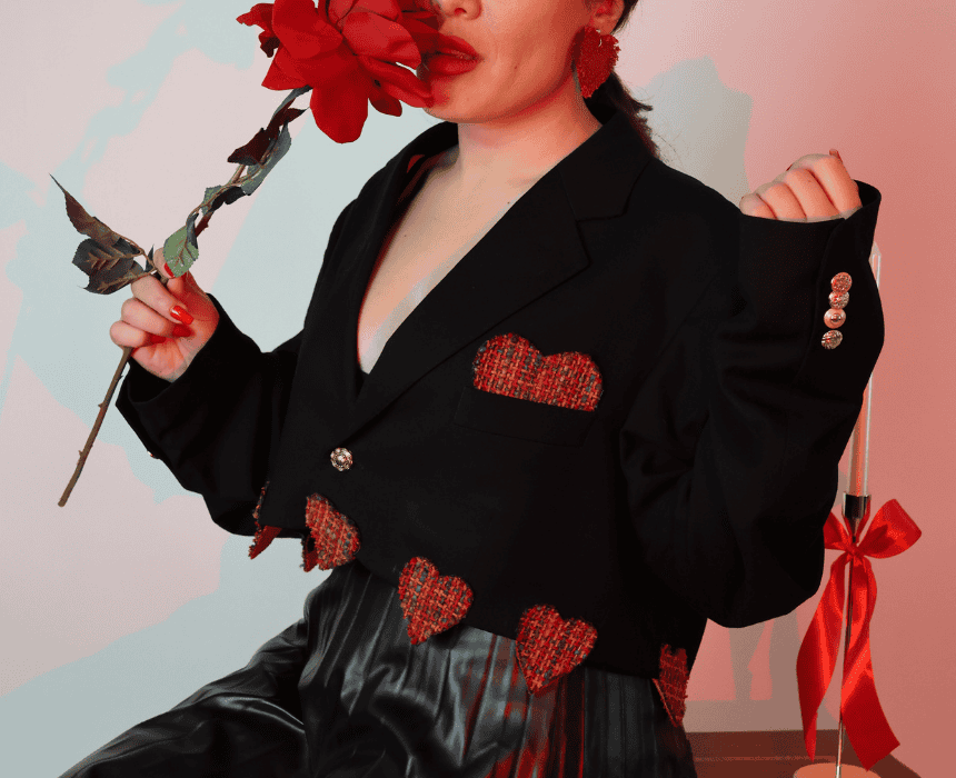 Golden Heart Cropped Blazer