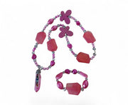 All Pink Necklace Bracelet Set