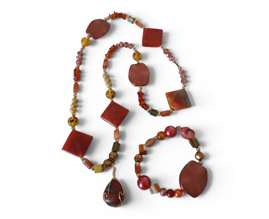 B. A. Women's Handmade Necklace Bracelet Set