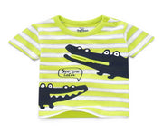 Topomini Lime Crocodile Striped T-Shirt
