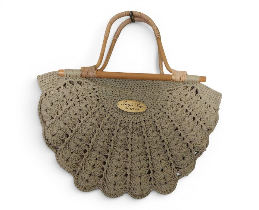 Khaki Half Moon Tote Bag
