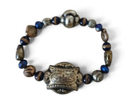 Artizana Navy Blue and Bronze Handmade Bracelet