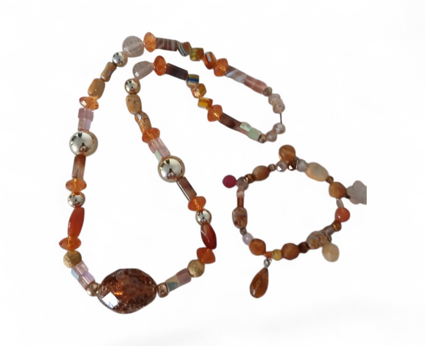 The Oval Camel Pendant Necklace and Bracelet