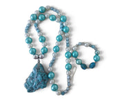 Blue Pearl Handmade Necklace and Bracelet Set