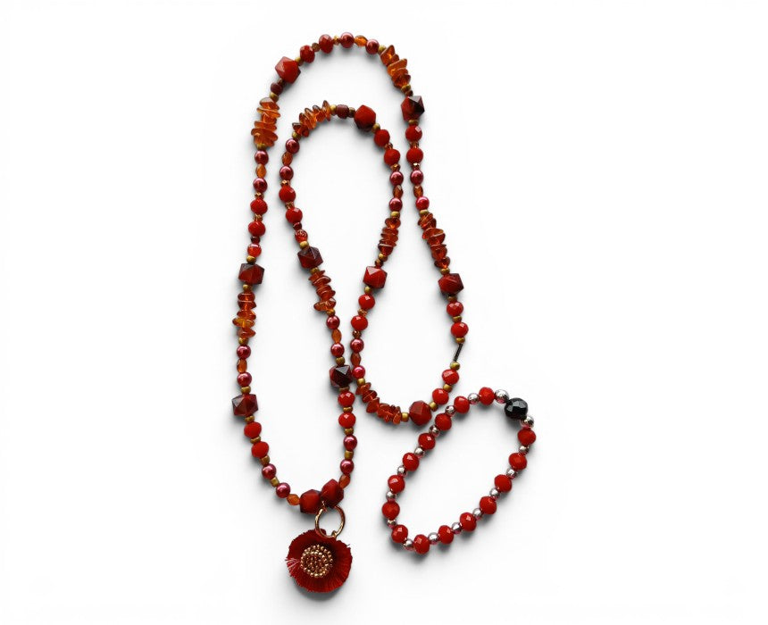 F.B.N Handmade Beaded Necklace and Bracelet Set
