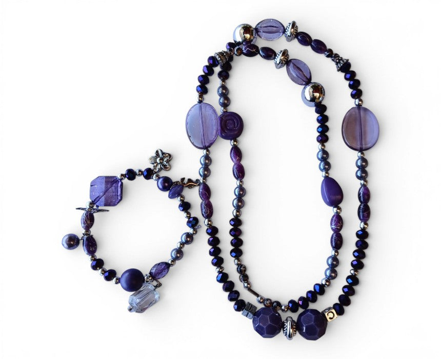 Purple Artizana Necklace and Bracelet Set