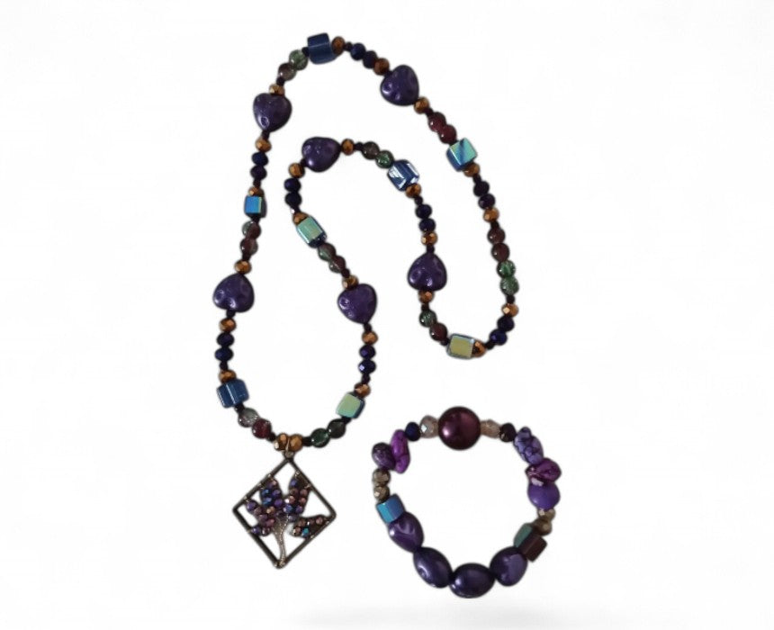 Purple Handmade Necklace Set