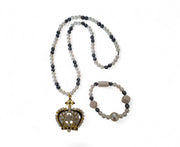 Pearl Crown Handmade Necklace Bracelet Set
