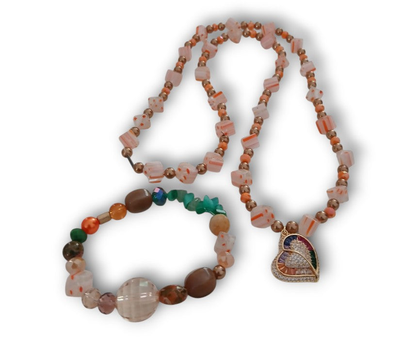 Cubic O.S Handmade Necklace And Bracelet Set