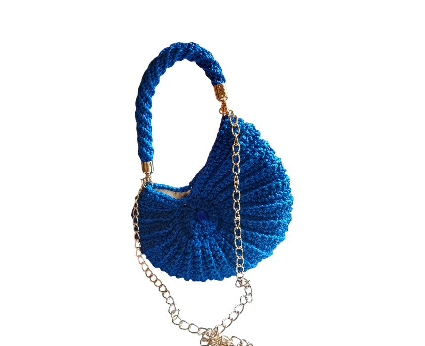 Royal Blue Crochet Handbag