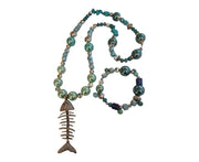 Eaten Fish Blue Necklace Bracelet Set