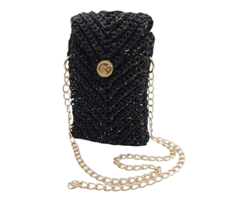 Black Glittery Mobile Cover