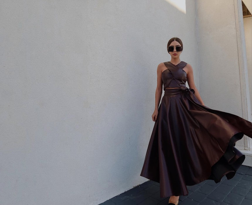 Cross Front Crop Top Plum