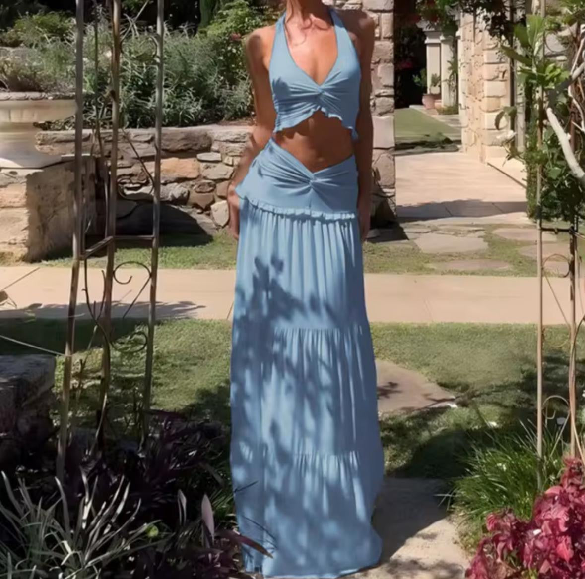 Rio Set Ruffles Skirt and Crop Top