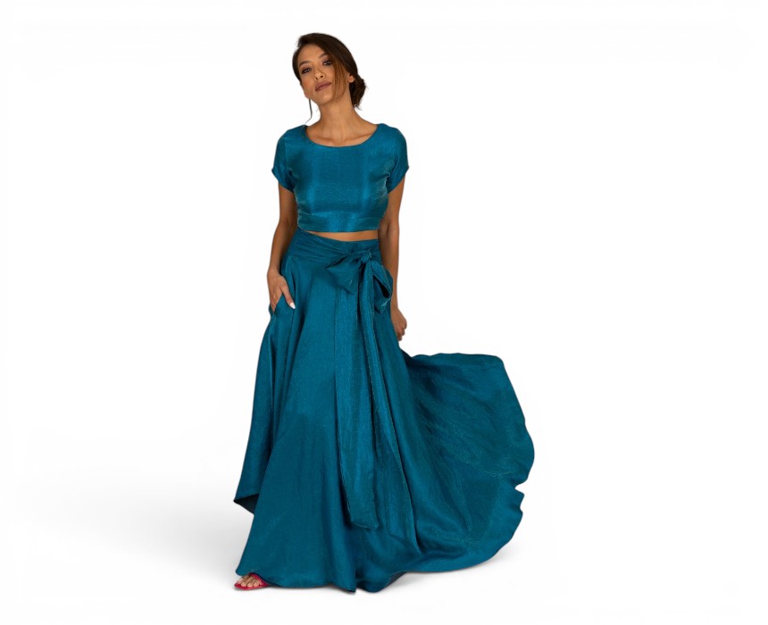 Tammy Irisé Silk Top - Duck Blue