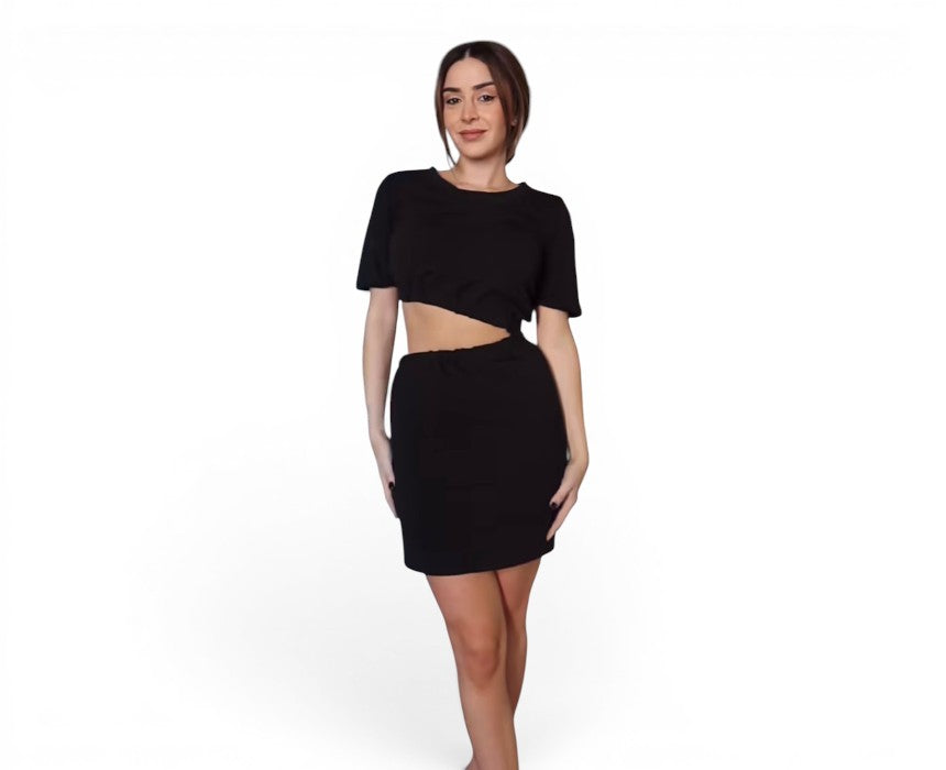 Meli French Terry Cut-Out Dress