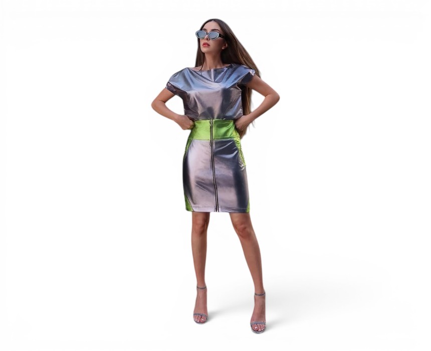 Metallic Crop Top Silver