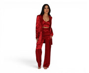 Satin Crop Top Wine Red
