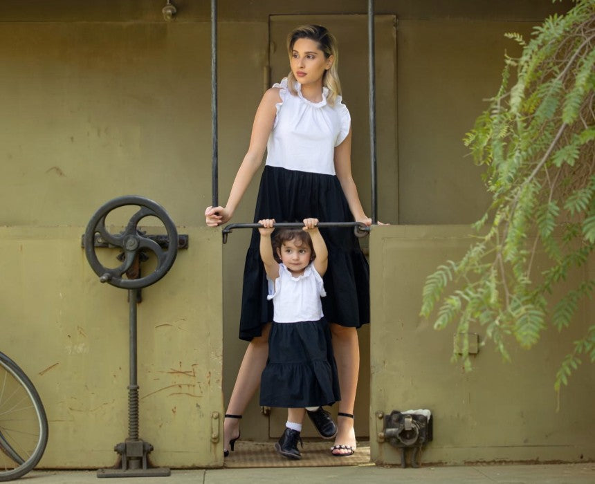 Kids Dress - Pierro Black & White Handmade Dress