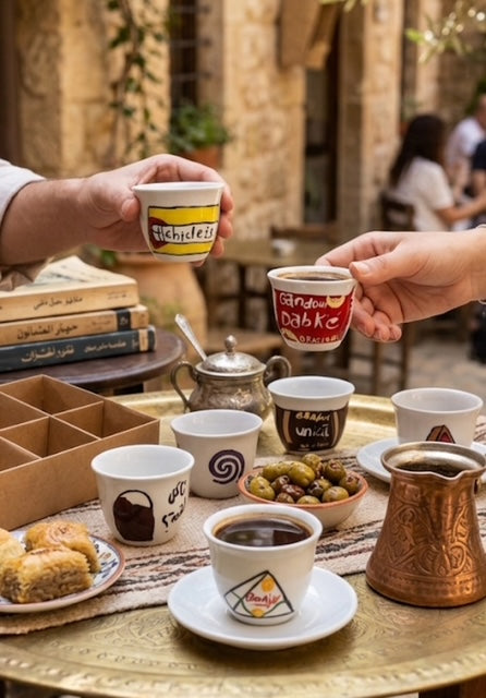 Handpainted Lebanese Coffee Cup Set