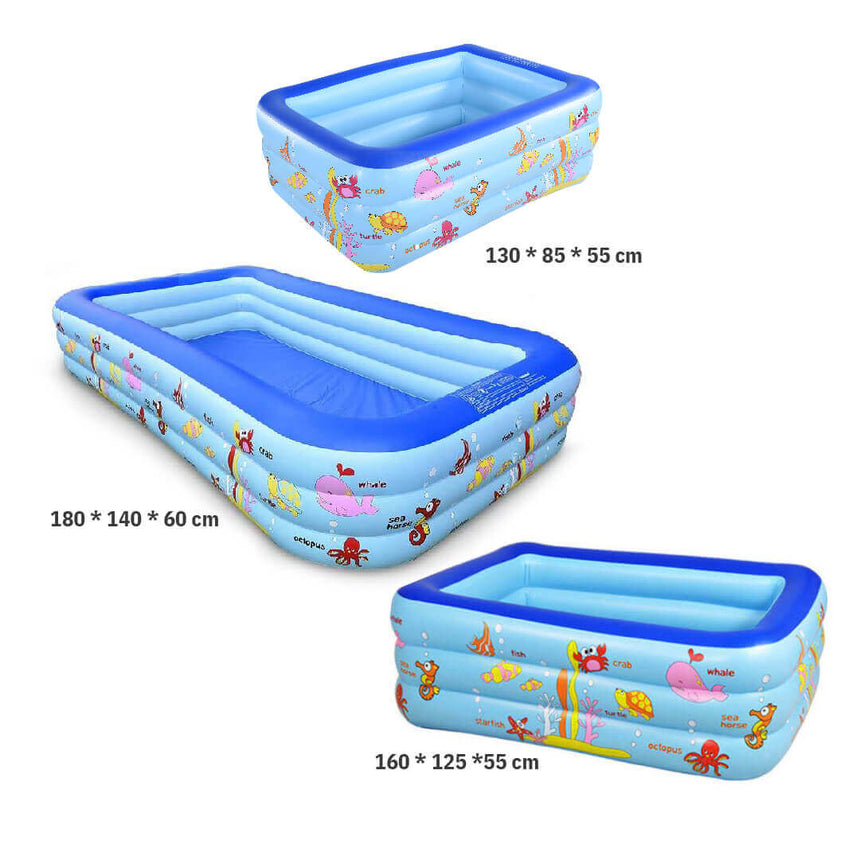 Inflatable Kids Swimming Pool – Durable Outdoor Pool in 3 Sizes