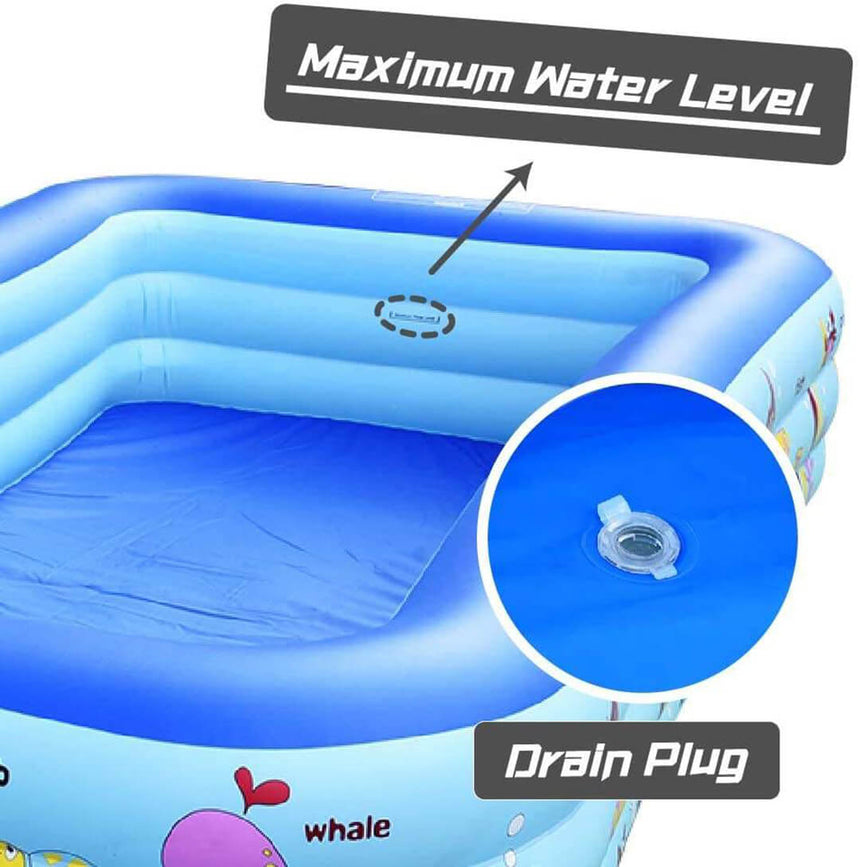 Inflatable Kids Swimming Pool – Durable Outdoor Pool in 3 Sizes