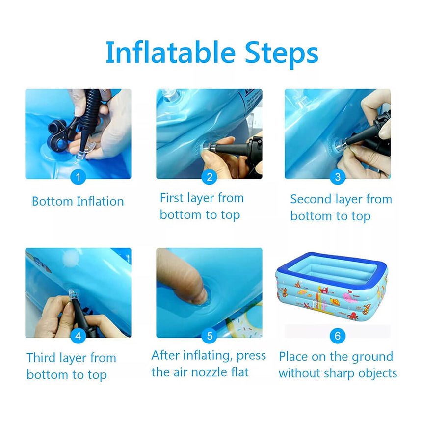 Inflatable Kids Swimming Pool – Durable Outdoor Pool in 3 Sizes