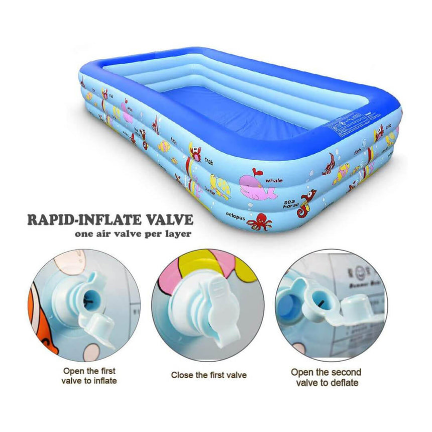 Inflatable Kids Swimming Pool – Durable Outdoor Pool in 3 Sizes