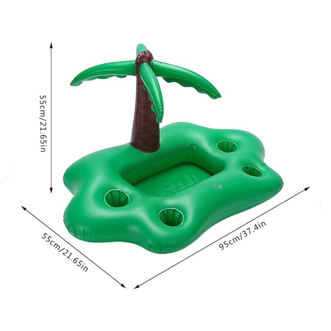 Inflatable Palm Tree Floating Tray – Food & Cup Holder for Pool