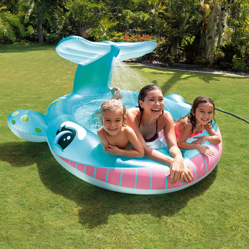 INTEX Whale Inflatable Kids Pool with Built-In Sprayer