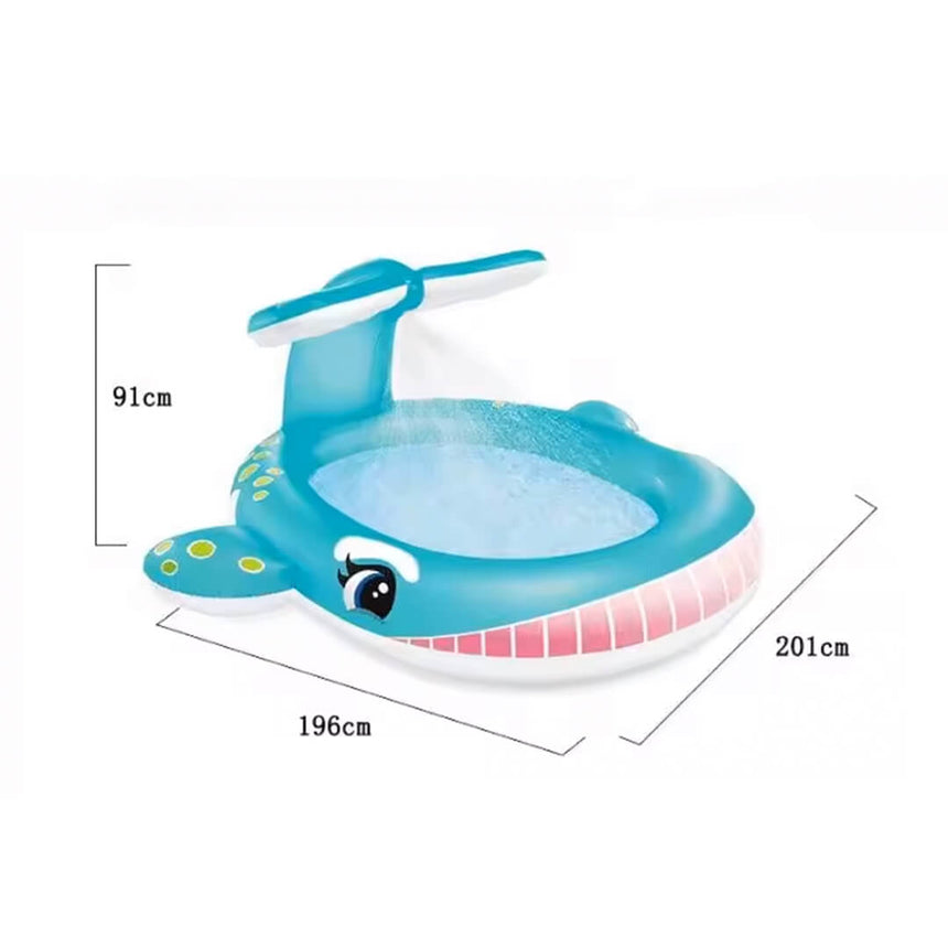 INTEX Whale Inflatable Kids Pool with Built-In Sprayer