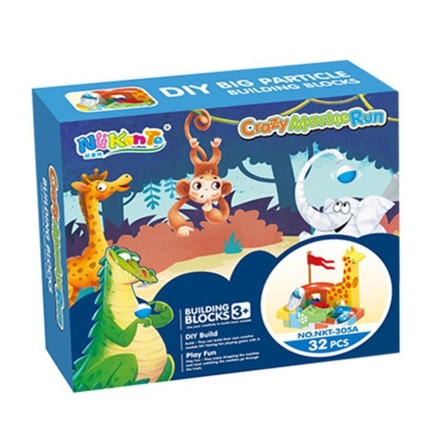 Dinosaur Blocks Crazy Marble Run Track Ball - 32 Pieces