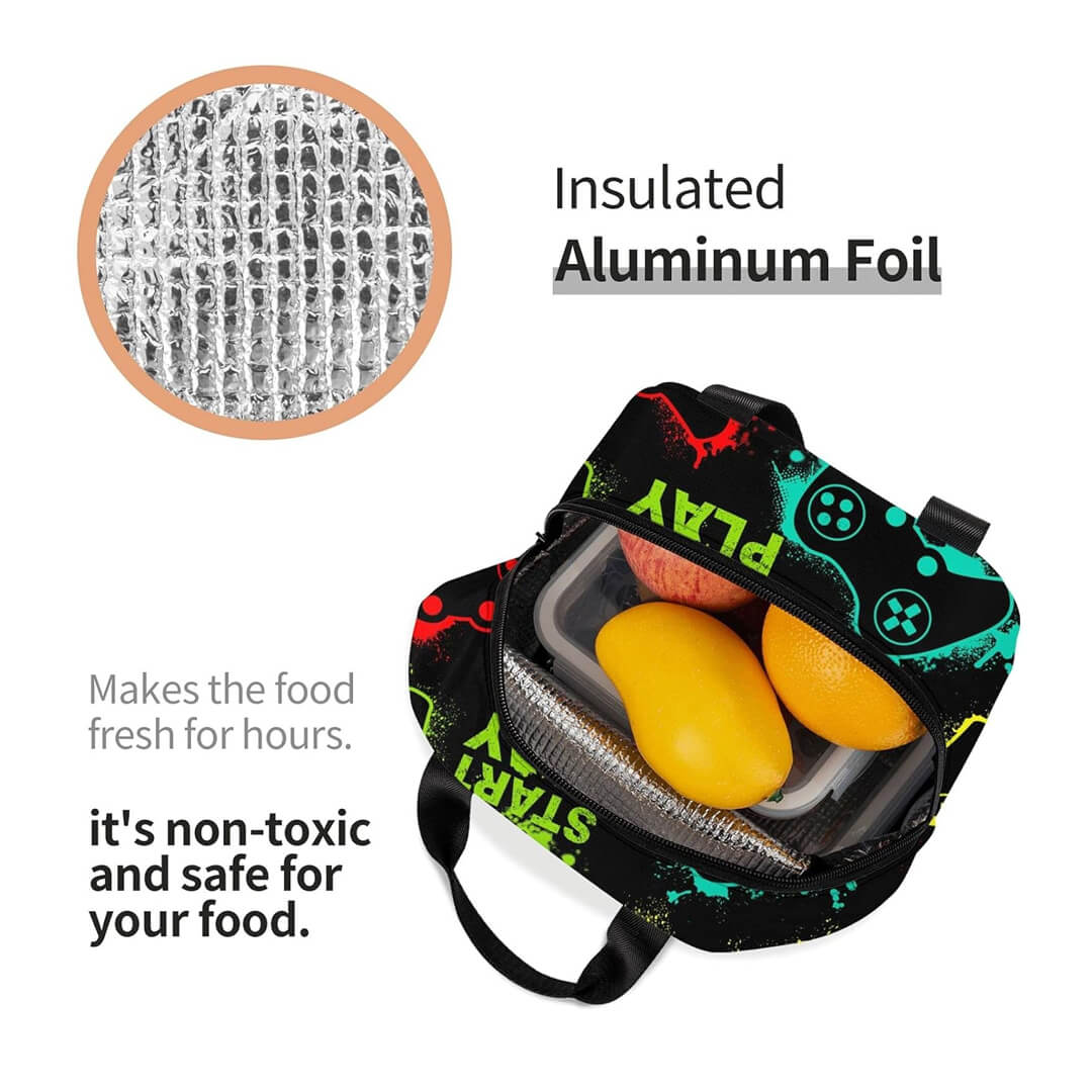 Lightweight lunch bag with PlayStation  print
